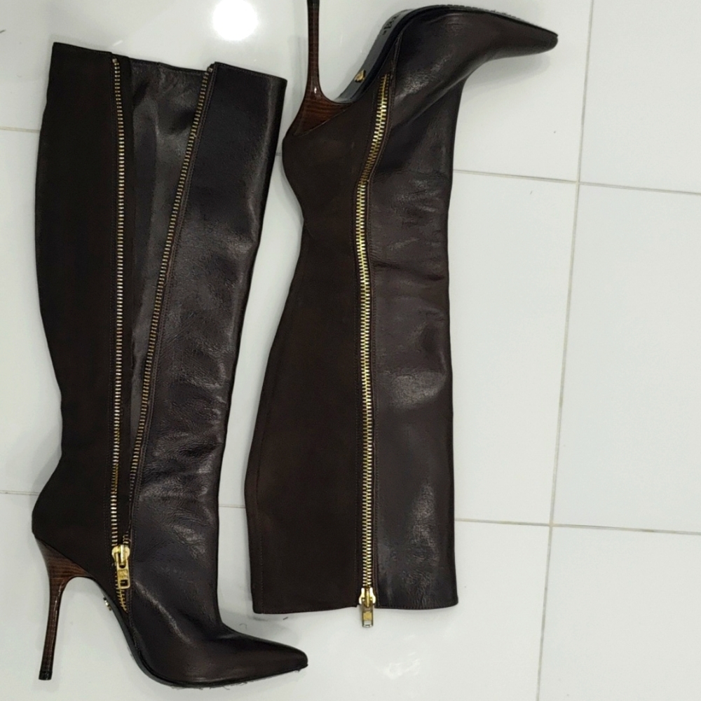 Brown Knee High Leather/Suede boots